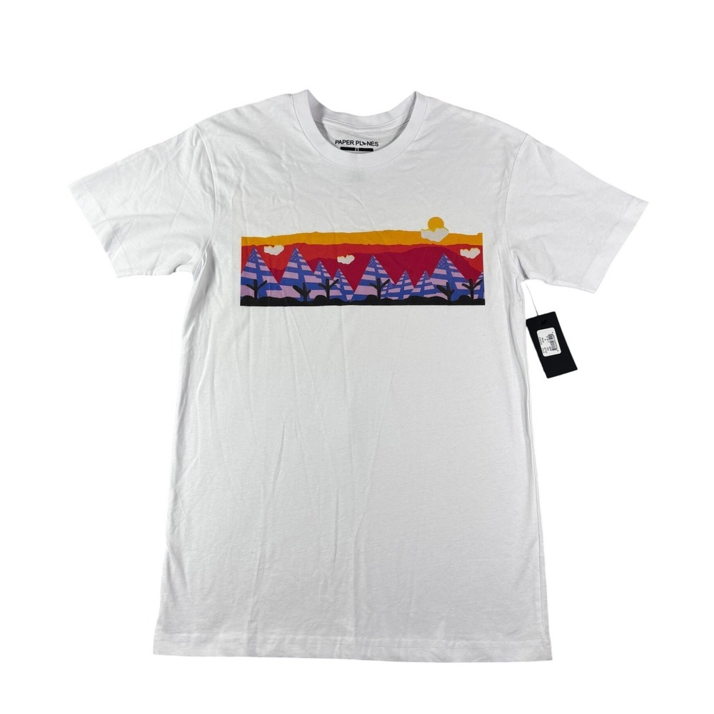 Paper Planes Mens Graphic T-Shirt White Size M Cotton Short Sleeve 200363 NEW